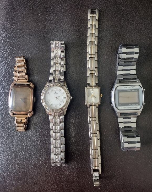 Vintage Watch Lot of 4 | Seiko Digital, 2 Bulova .025 Gold Tank, Anne Klein main image 9